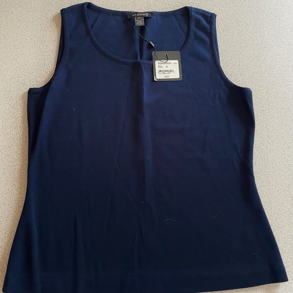 St. John Caviar Collection sleeveless Milano knit jersey - navy